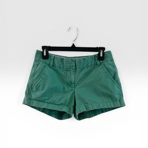 J. Crew Teal Green Cotton Bermuda Shorts